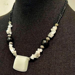 Black and White Beaded Necklace